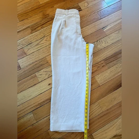 Wilfred Aritzia High Rise Pleated Wide Leg Trouser Pants Womens Size 12 Ivory - Picture 12 of 15